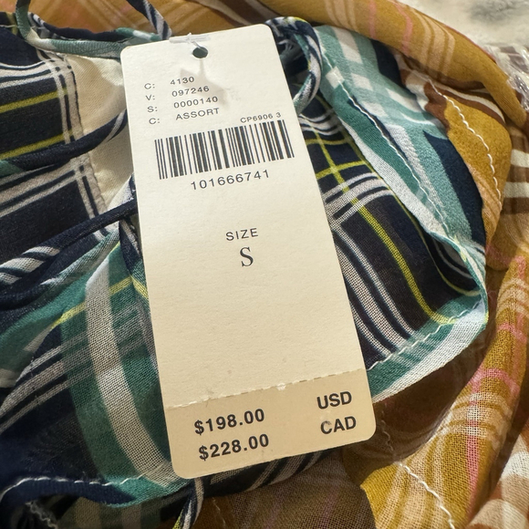 NWT Anthropologie Maeve Asymmetric Plaid Mix Midi Dress Size:S MSRP:$198 - Picture 7 of 7